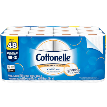 Cottonelle Ultra CleanCare Toilet Paper - 24 Double Rolls = 48 Regular Rolls